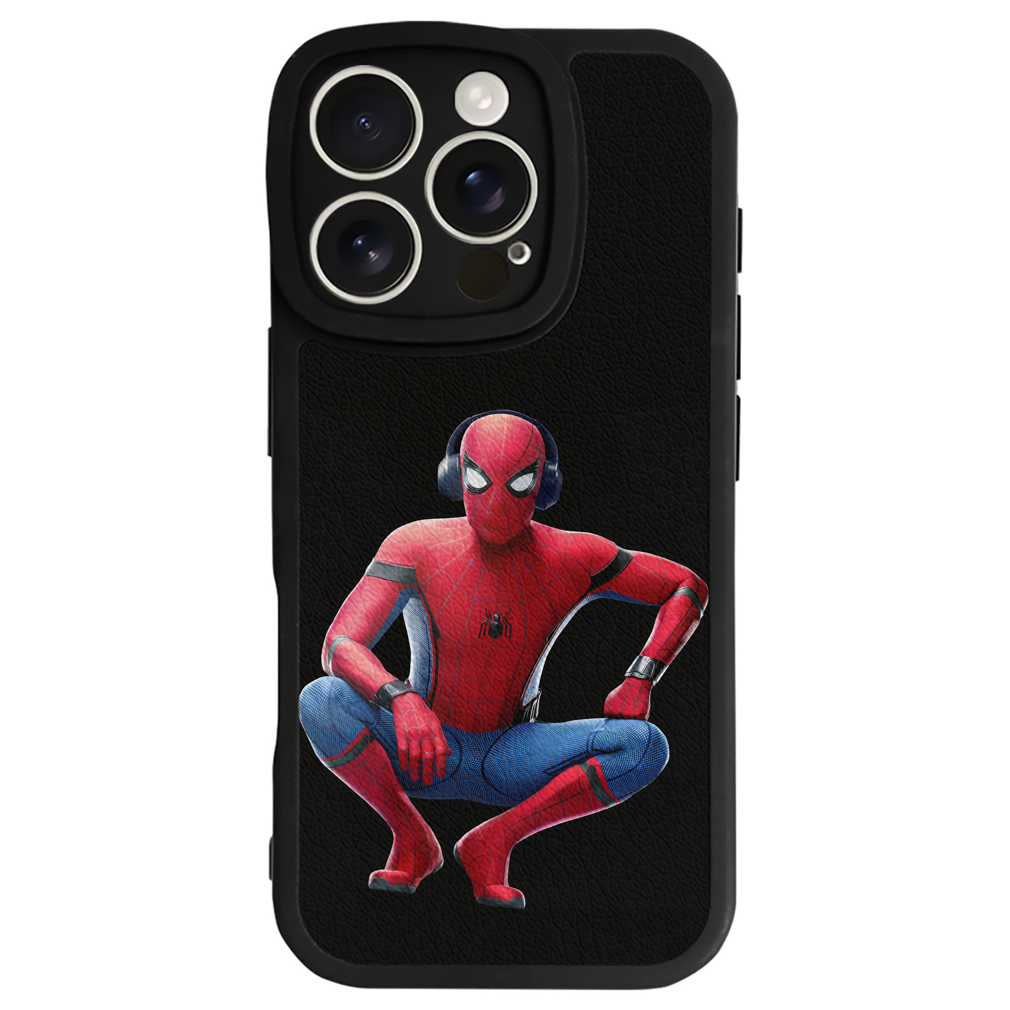 Spider Man スパイダーマン 【iPhone 16シリーズ対応】シリコンスマホケース（レザー調） 材質：シリコン